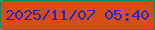 文字の大きさ：1、枠の色：0a8a68、背景の色：d24f11、文字の色：2627c9 無料ブログパーツのブログ時計