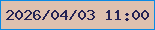 文字の大きさ：2、枠の色：0a8ae4、背景の色：dec1af、文字の色：232254 無料ブログパーツのブログ時計