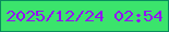 文字の大きさ：3、枠の色：0a8b5d、背景の色：3be46c、文字の色：9310f3 無料ブログパーツのブログ時計