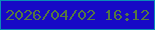 文字の大きさ：4、枠の色：0a8bb8、背景の色：1709c6、文字の色：557841 無料ブログパーツのブログ時計
