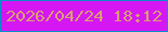 文字の大きさ：5、枠の色：0a8cc7、背景の色：d517f4、文字の色：da9d70 無料ブログパーツのブログ時計