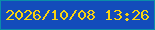 文字の大きさ：4、枠の色：0a8da9、背景の色：134cbb、文字の色：fad30f 無料ブログパーツのブログ時計