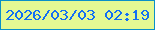 文字の大きさ：4、枠の色：0a90c8、背景の色：e4f993、文字の色：136ff3 無料ブログパーツのブログ時計