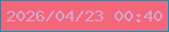 文字の大きさ：5、枠の色：0a93c1、背景の色：f36779、文字の色：d6a3d4 無料ブログパーツのブログ時計