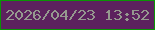 文字の大きさ：5、枠の色：0a9405、背景の色：5c225e、文字の色：95998f 無料ブログパーツのブログ時計