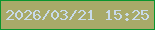 文字の大きさ：2、枠の色：0a952e、背景の色：a8aa69、文字の色：c8daea 無料ブログパーツのブログ時計