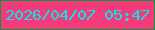 文字の大きさ：3、枠の色：0a973e、背景の色：f33a7a、文字の色：07e7e9 無料ブログパーツのブログ時計