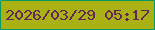 文字の大きさ：2、枠の色：0a9962、背景の色：aab213、文字の色：642653 無料ブログパーツのブログ時計