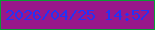 文字の大きさ：4、枠の色：0a9c35、背景の色：98178b、文字の色：2432f5 無料ブログパーツのブログ時計