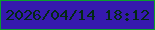 文字の大きさ：2、枠の色：0a9e2c、背景の色：3619ad、文字の色：032914 無料ブログパーツのブログ時計