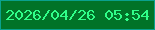 文字の大きさ：1、枠の色：0aa18e、背景の色：017328、文字の色：30fe89 無料ブログパーツのブログ時計