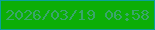 文字の大きさ：4、枠の色：0aa199、背景の色：0cae06、文字の色：39a66b 無料ブログパーツのブログ時計