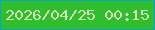 文字の大きさ：2、枠の色：0aa2d2、背景の色：2fbe2c、文字の色：dadfbf 無料ブログパーツのブログ時計