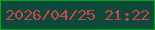 文字の大きさ：4、枠の色：0aa41a、背景の色：0d4a3b、文字の色：c8454a 無料ブログパーツのブログ時計