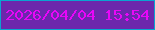 文字の大きさ：3、枠の色：0aa4d0、背景の色：6c27ac、文字の色：e807f8 無料ブログパーツのブログ時計
