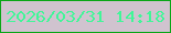 文字の大きさ：4、枠の色：0aa617、背景の色：d0c3cf、文字の色：41f698 無料ブログパーツのブログ時計