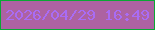 文字の大きさ：2、枠の色：0aa734、背景の色：ad62a2、文字の色：a96cf4 無料ブログパーツのブログ時計