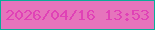 文字の大きさ：1、枠の色：0aad99、背景の色：e674bc、文字の色：e042b6 無料ブログパーツのブログ時計