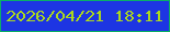 文字の大きさ：4、枠の色：0aae67、背景の色：1d35e3、文字の色：acd81e 無料ブログパーツのブログ時計