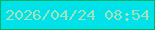 文字の大きさ：5、枠の色：0ab063、背景の色：00e2e9、文字の色：a3e2b8 無料ブログパーツのブログ時計