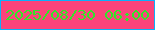 文字の大きさ：1、枠の色：0ab0fb、背景の色：fb437b、文字の色：33e428 無料ブログパーツのブログ時計