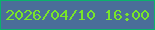 文字の大きさ：3、枠の色：0ab36c、背景の色：4a6e99、文字の色：79e52a 無料ブログパーツのブログ時計
