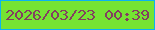 文字の大きさ：1、枠の色：0ab3f2、背景の色：75e433、文字の色：833f60 無料ブログパーツのブログ時計