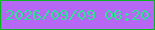 文字の大きさ：3、枠の色：0ab522、背景の色：b667f4、文字の色：2de295 無料ブログパーツのブログ時計
