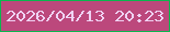 文字の大きさ：1、枠の色：0ab64e、背景の色：bc487c、文字の色：efd3f4 無料ブログパーツのブログ時計