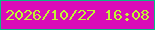 文字の大きさ：4、枠の色：0aba84、背景の色：d90cb8、文字の色：c1f633 無料ブログパーツのブログ時計