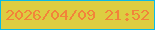 文字の大きさ：5、枠の色：0abae6、背景の色：ddcd41、文字の色：f2843a 無料ブログパーツのブログ時計