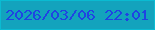 文字の大きさ：5、枠の色：0abbd2、背景の色：13a3bd、文字の色：1f44e2 無料ブログパーツのブログ時計