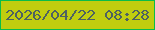 文字の大きさ：4、枠の色：0abc49、背景の色：c0cd0f、文字の色：4d6161 無料ブログパーツのブログ時計