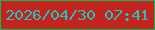 文字の大きさ：4、枠の色：0abc56、背景の色：c5231d、文字の色：1ec5be 無料ブログパーツのブログ時計
