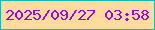 文字の大きさ：4、枠の色：0abeb6、背景の色：ffdb9e、文字の色：9509eb 無料ブログパーツのブログ時計