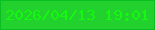 文字の大きさ：1、枠の色：0abf22、背景の色：22d02e、文字の色：15f810 無料ブログパーツのブログ時計
