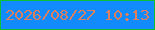 文字の大きさ：5、枠の色：0ac138、背景の色：128bfe、文字の色：dc7f61 無料ブログパーツのブログ時計
