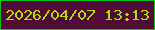 文字の大きさ：2、枠の色：0ac419、背景の色：500c35、文字の色：aedf0b 無料ブログパーツのブログ時計