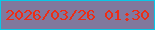 文字の大きさ：3、枠の色：0ac7e6、背景の色：81789d、文字の色：ee2c15 無料ブログパーツのブログ時計
