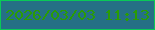 文字の大きさ：5、枠の色：0ac957、背景の色：257085、文字の色：2a9c05 無料ブログパーツのブログ時計