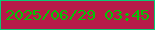 文字の大きさ：1、枠の色：0aca74、背景の色：b71a49、文字の色：04c404 無料ブログパーツのブログ時計