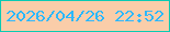 文字の大きさ：5、枠の色：0acab4、背景の色：facda9、文字の色：2cb8ff 無料ブログパーツのブログ時計