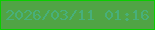 文字の大きさ：3、枠の色：0ace00、背景の色：50a445、文字の色：48af7b 無料ブログパーツのブログ時計