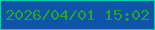 文字の大きさ：4、枠の色：0aceae、背景の色：1054aa、文字の色：24a535 無料ブログパーツのブログ時計