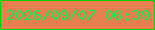 文字の大きさ：1、枠の色：0ad003、背景の色：e77f51、文字の色：19ee51 無料ブログパーツのブログ時計