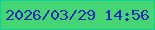 文字の大きさ：3、枠の色：0ad198、背景の色：46d573、文字の色：1f2ab8 無料ブログパーツのブログ時計