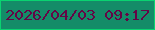 文字の大きさ：2、枠の色：0ad371、背景の色：148c68、文字の色：640646 無料ブログパーツのブログ時計