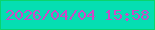文字の大きさ：5、枠の色：0ad46d、背景の色：05deb2、文字の色：cd49c6 無料ブログパーツのブログ時計