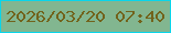 文字の大きさ：1、枠の色：0ad5ea、背景の色：82b690、文字の色：72631c 無料ブログパーツのブログ時計