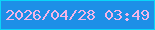 文字の大きさ：2、枠の色：0ad5f8、背景の色：1d8fe7、文字の色：f3b5e7 無料ブログパーツのブログ時計